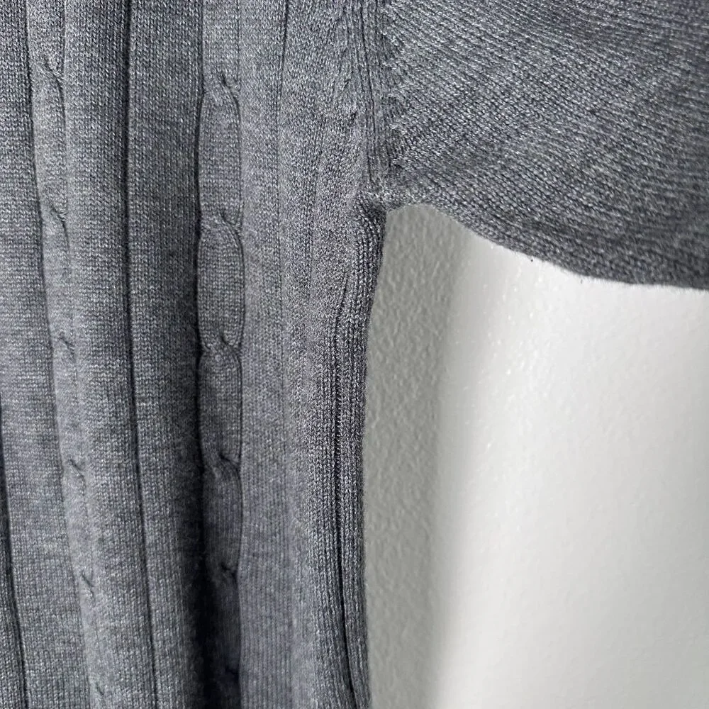 Oscar De La Renta Mens-XXL Sweater Gray Cable Knit Preppy Office Casual Workwear